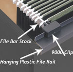 hanging plastic rail